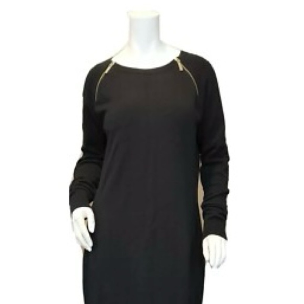Michael Kors Classic Black Long Sleeve Dress NWT size L